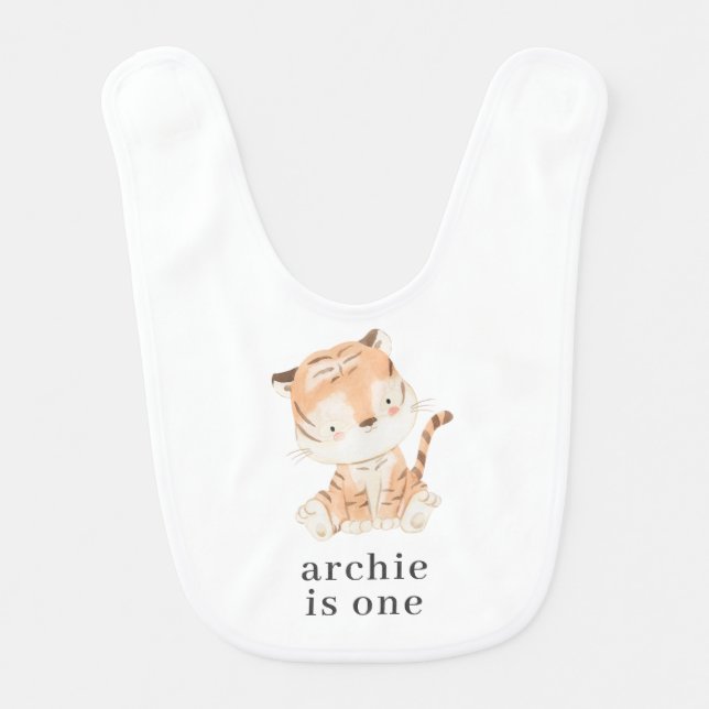 Tiger 1st Birthday Baby Bib (Front)