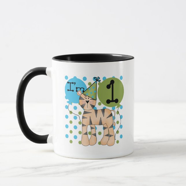 Tiger 1st Birthday T-shirts and Gifts Mug (Left)