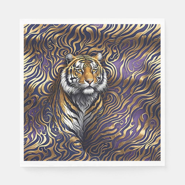 Tiger Abstract Art Napkins (Front)