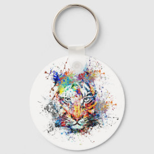 Tiger Abstract Art Painting Keychain
