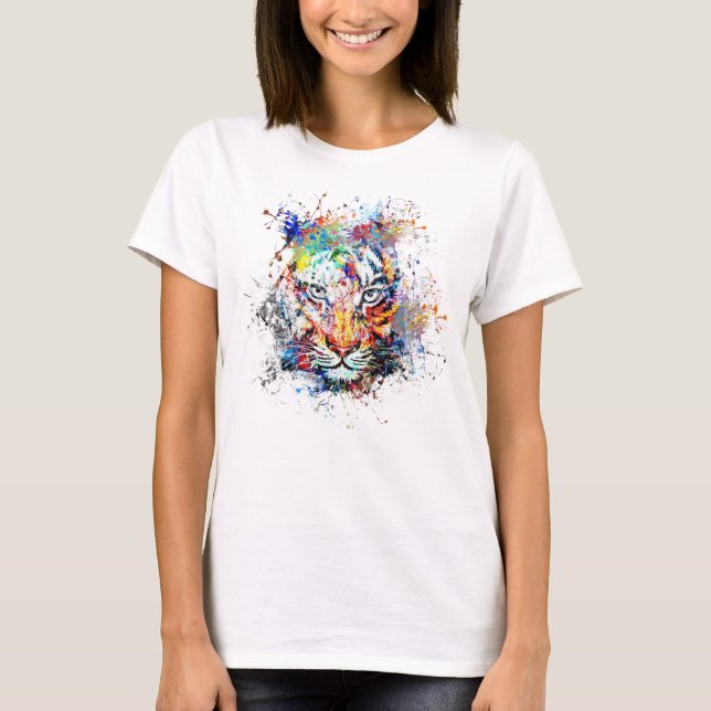 Tiger Abstract art Painting T-Shirt (Front)