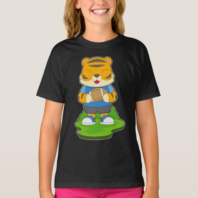Tiger American Football Sports T-Shirt (Front)