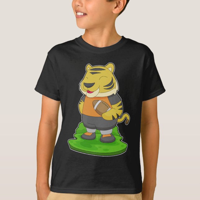 Tiger American Football Sports T-Shirt (Front)