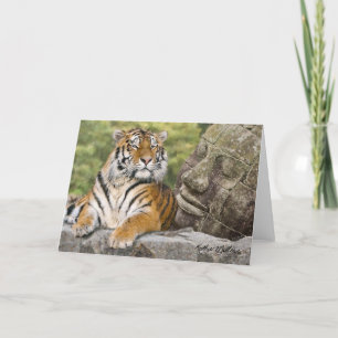Tiger and Buddhist Temple Card