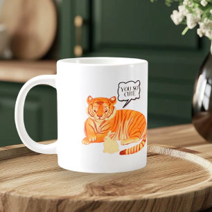  Tiger and Bunny Friendship – Cute Animal Illustra Giant Coffee Mug
