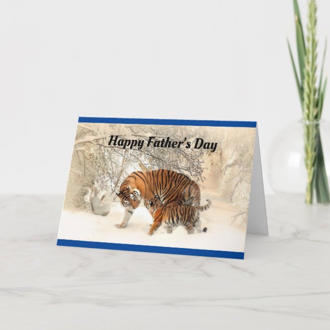 Tiger And Cub Happy Father's Day Card (Front)