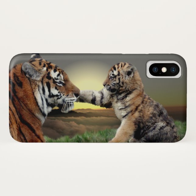 Tiger and Cub iPhone X Case (Back (Horizontal))