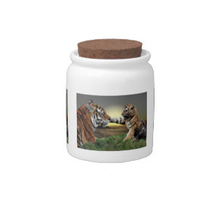 Tiger and Cub Jar
