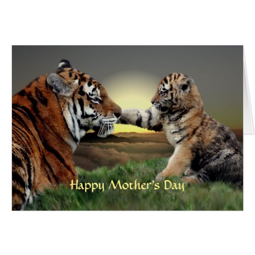 Tiger and Cub Mothers Day Card