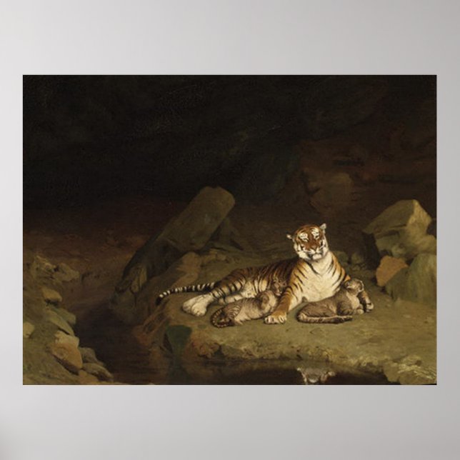 Tiger and Cubs Jean-Leon Gerome 1884 Poster (Front)