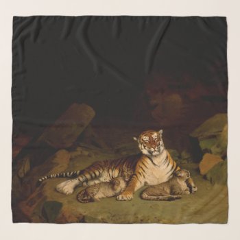 Tiger And Cubs ~ Jean Leon Gerome Scarf by Ladiebug at Zazzle
