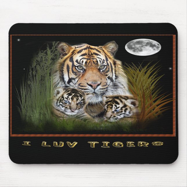 Tiger and cubs mousepad (Front)