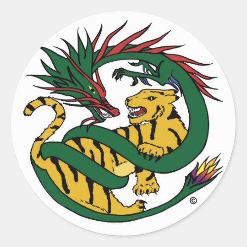 Tiger And Dragon Display Sticker