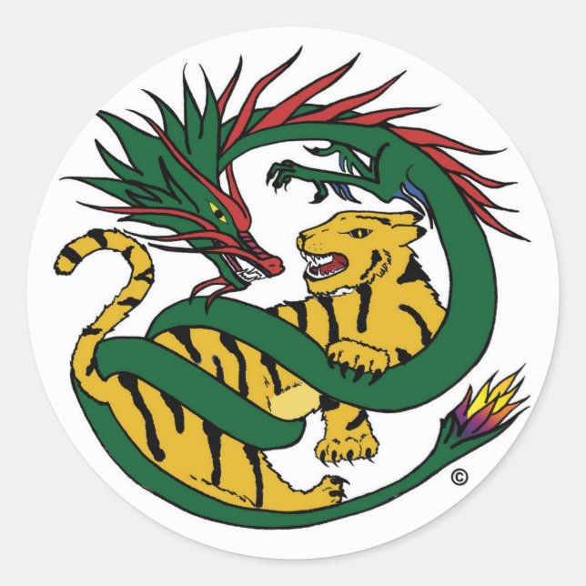Tiger And Dragon Display Sticker (Front)