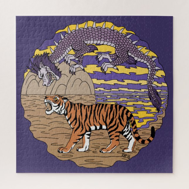 Tiger and Dragon Jigsaw Puzzle (Vertical)