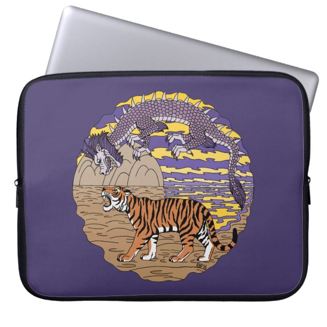 Tiger and Dragon Laptop Sleeve (Front)