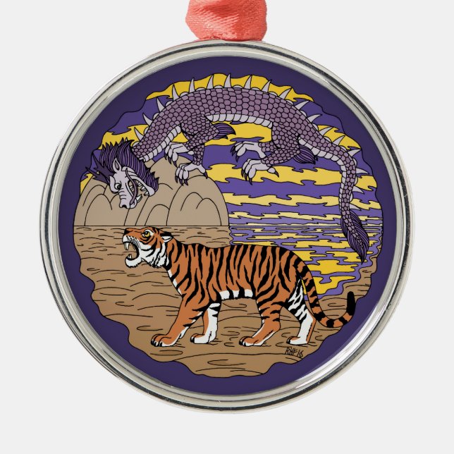 Tiger and Dragon Metal Ornament (Front)