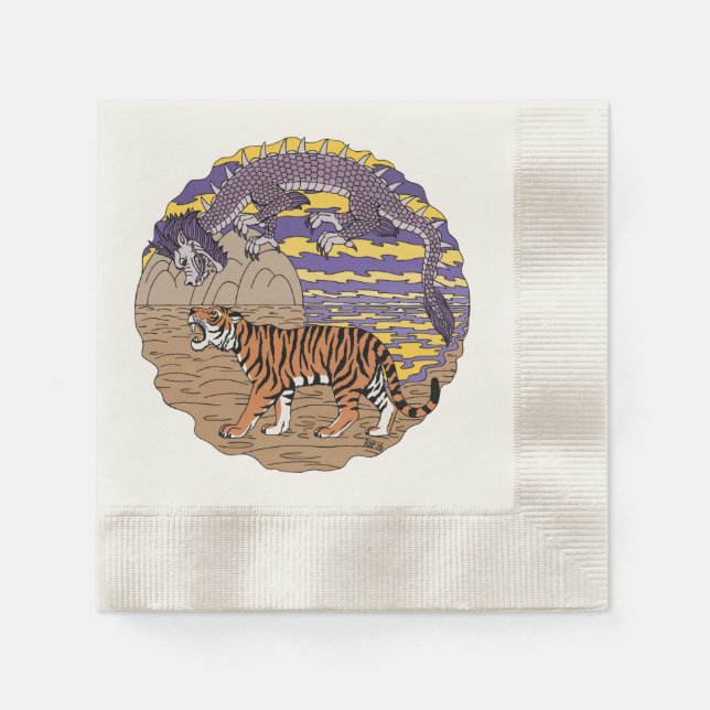 Tiger and Dragon Napkins (Front)
