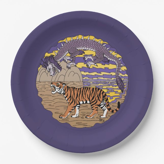Tiger and Dragon Paper Plates (Front)