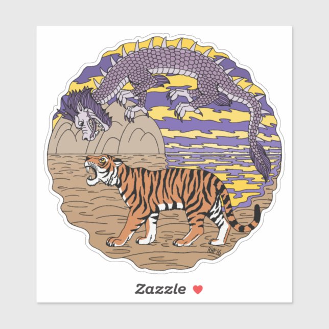 Tiger and Dragon Sticker (Sheet)