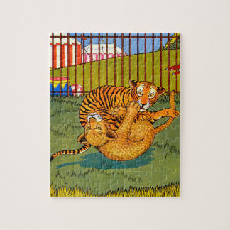 tiger and leopard wrestling jigsaw puzzle