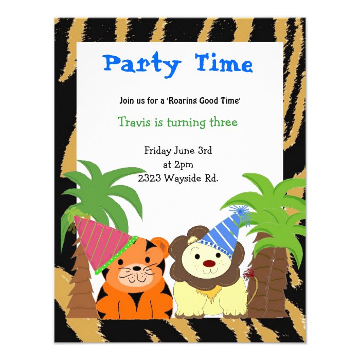 Tiger and Lion Birthday Invitation