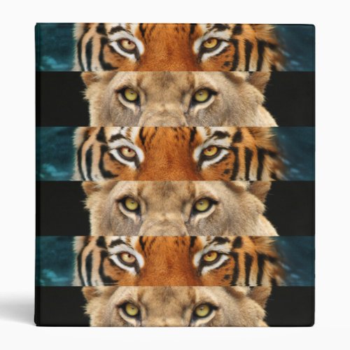 Tiger and Lion eyes Photo 3 Ring Binder