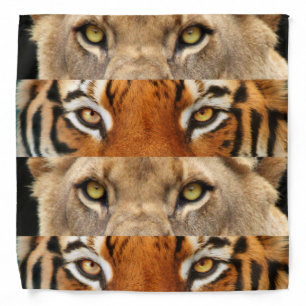 Tiger and Lion eyes Photo Bandana