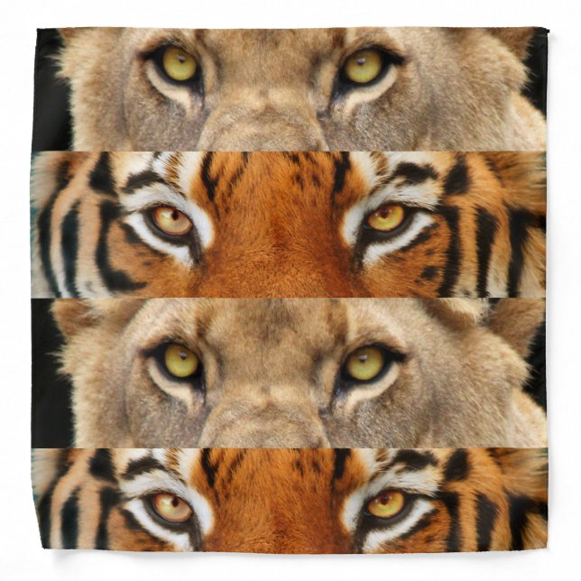 Tiger and Lion eyes Photo Bandana (Front)