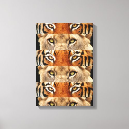 Tiger and Lion eyes Photo Canvas Print