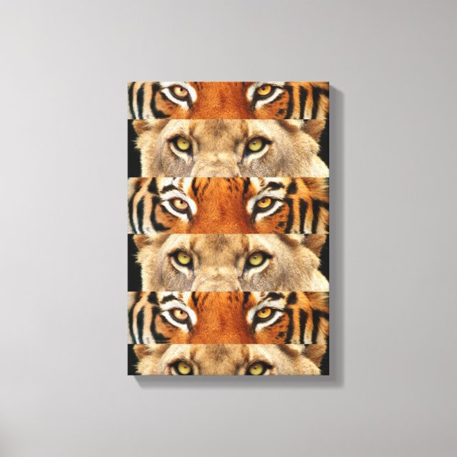 Tiger and Lion eyes Photo Canvas Print (Front)