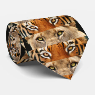 Tiger and Lion eyes Photo Neck Tie
