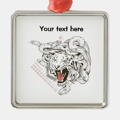 Tiger and snakes metal ornament