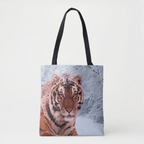 Tiger and Snow Tote Bag