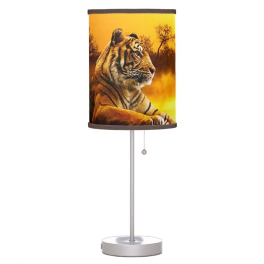 Tiger and Sunset Table Lamp (Left)