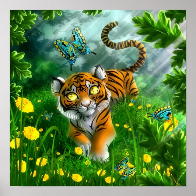 Tiger and the butterflies poster (Front)