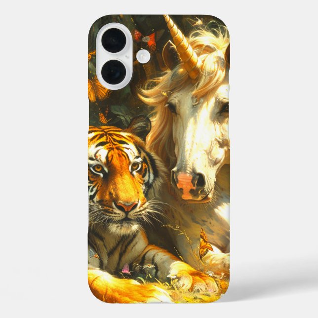 Tiger and Unicorn Phone Case (Back)