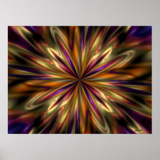 Tiger Anemone Cool Abstract Poster