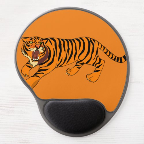 tiger angry defense stripes loud gel mouse pad