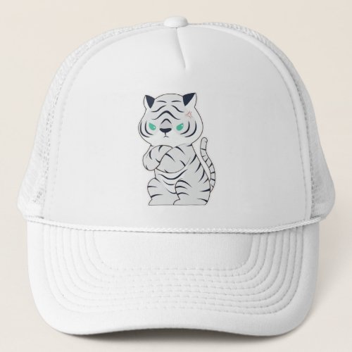 Tiger angry trucker hat