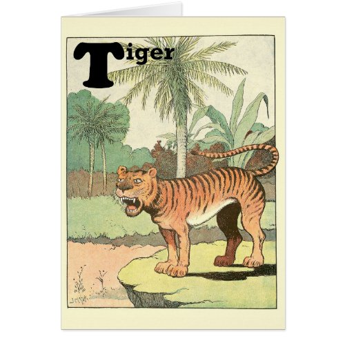 Tiger Animal Alphabet Letter Note Card