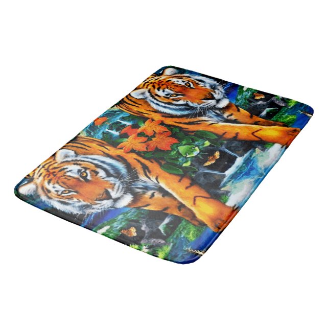 Tiger Animal Bengal   Bath Mat (Angled)