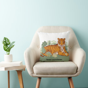 Tiger , animal jungle throw pillow