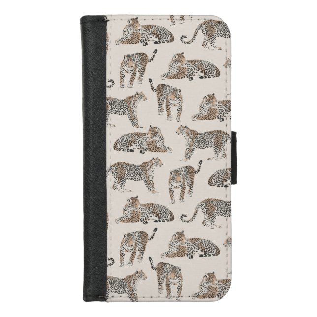 Tiger Animal Pink Modern iPhone Wallet Case (Front)