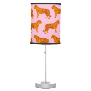Tiger Animal Pink Modern Table Lamp