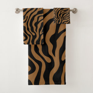 Safari Stripes Animal Print Bath Towel Set