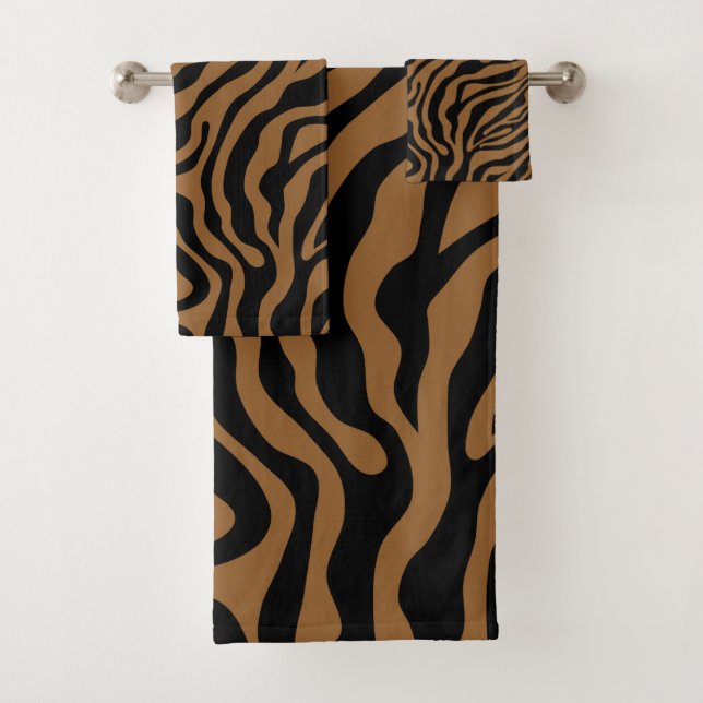 Tiger Animal Print Bath Towel Set (Insitu)
