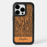 Tiger Animal Print Custom Cursive Name Otterbox Iphone 14 Pro Case at Zazzle