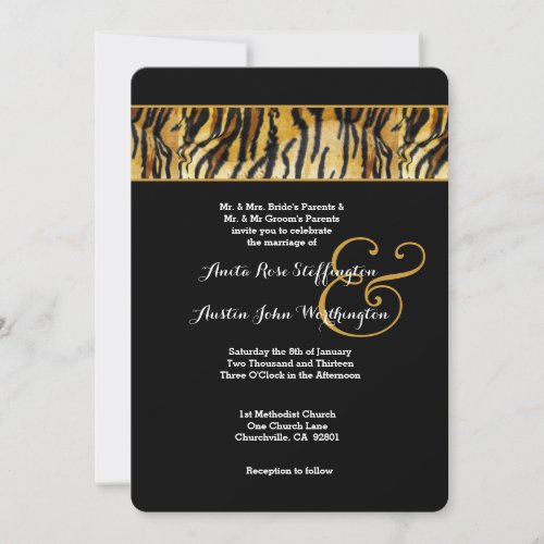 TIGER Animal Print Wedding V02 Invitation