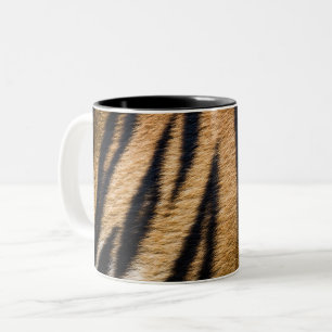 tiger animal skin fur texture nature stripes patte Two-Tone coffee mug